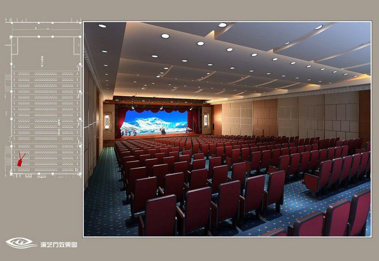 時(shí)尚現(xiàn)代風(fēng)格溫泉大酒店裝修演藝廳效果圖